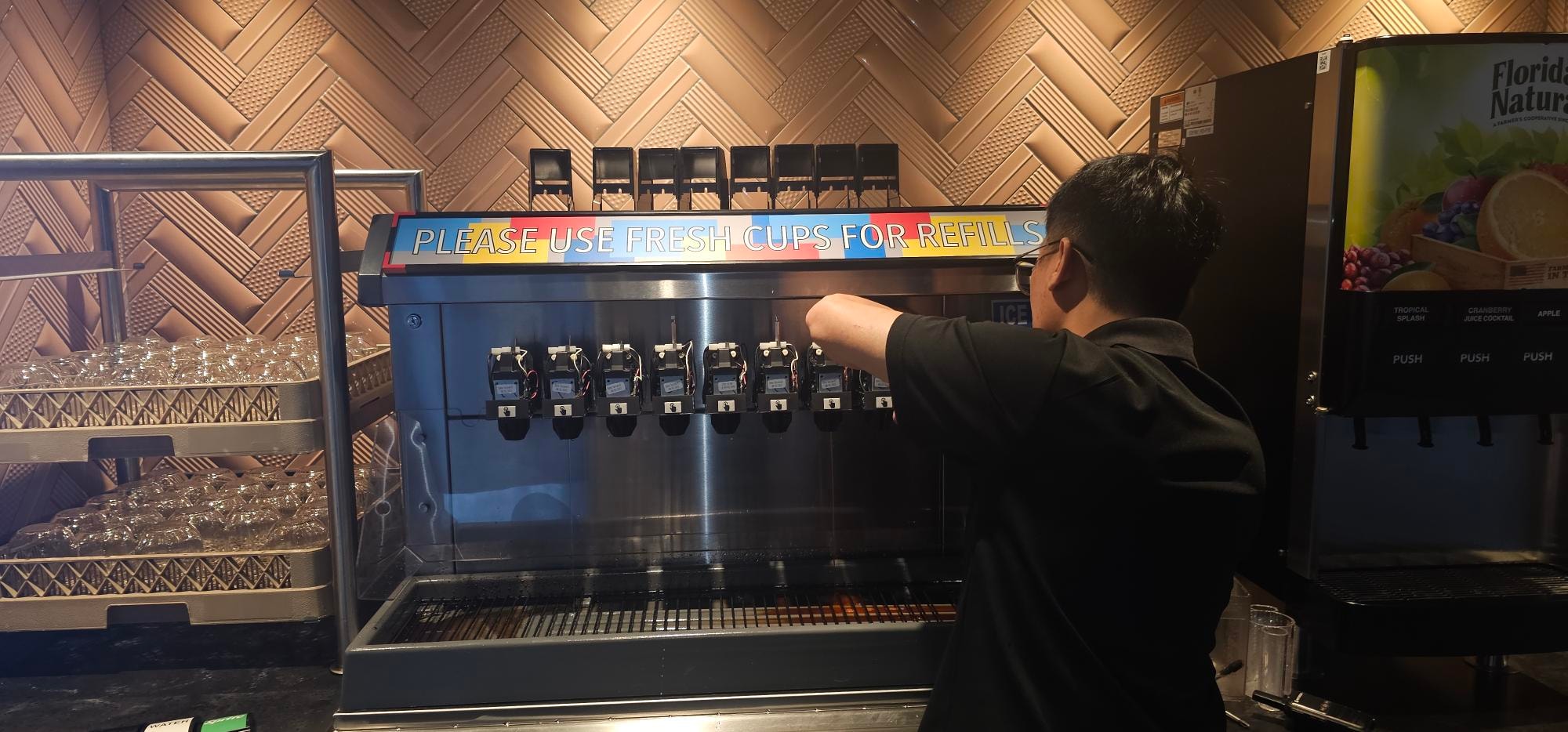 Kabco technician servicing a commercial beverage dispenser